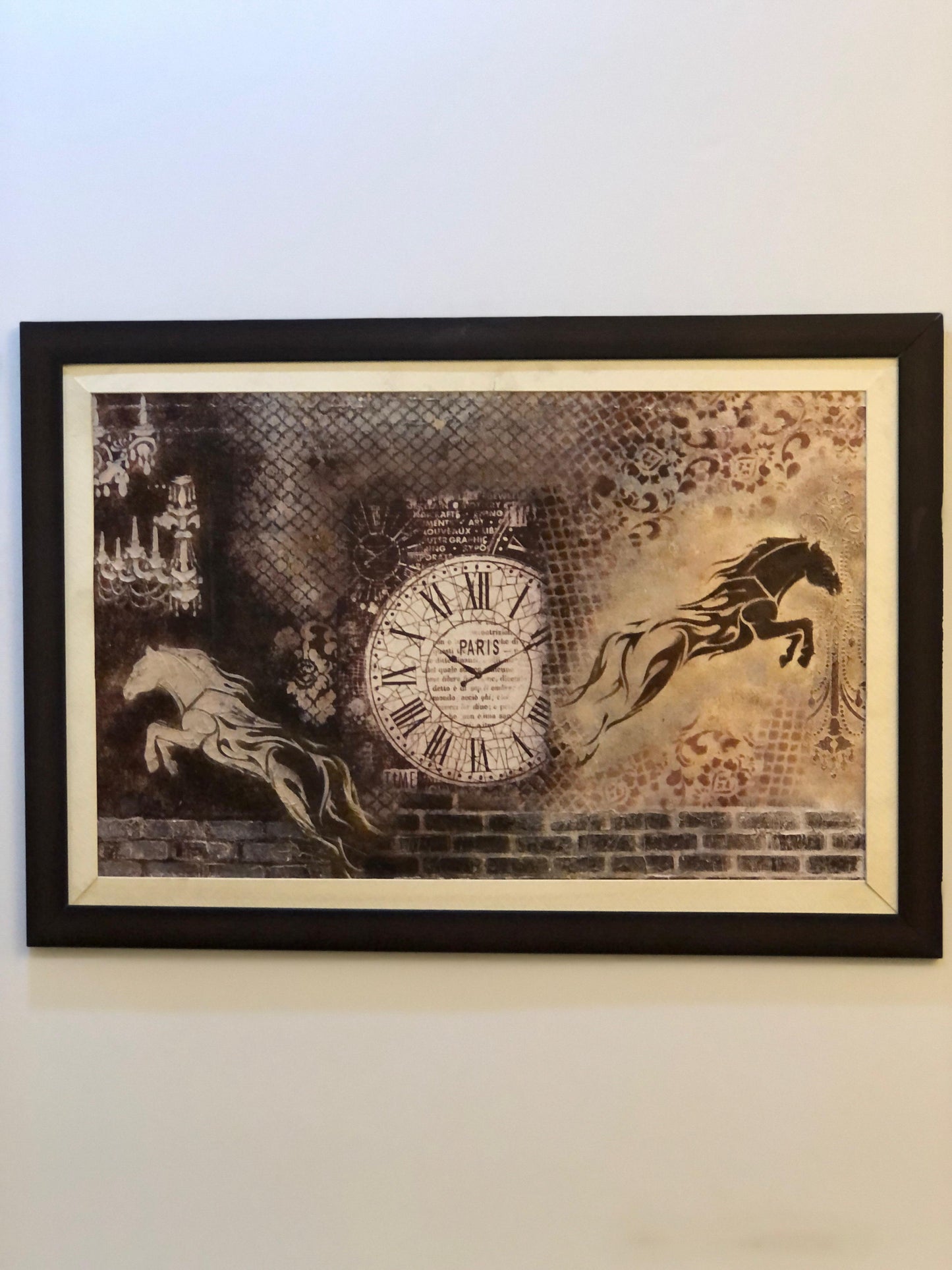 Handcrafted Wooden Framed Art - Parisian Grandeur & Galloping Horses