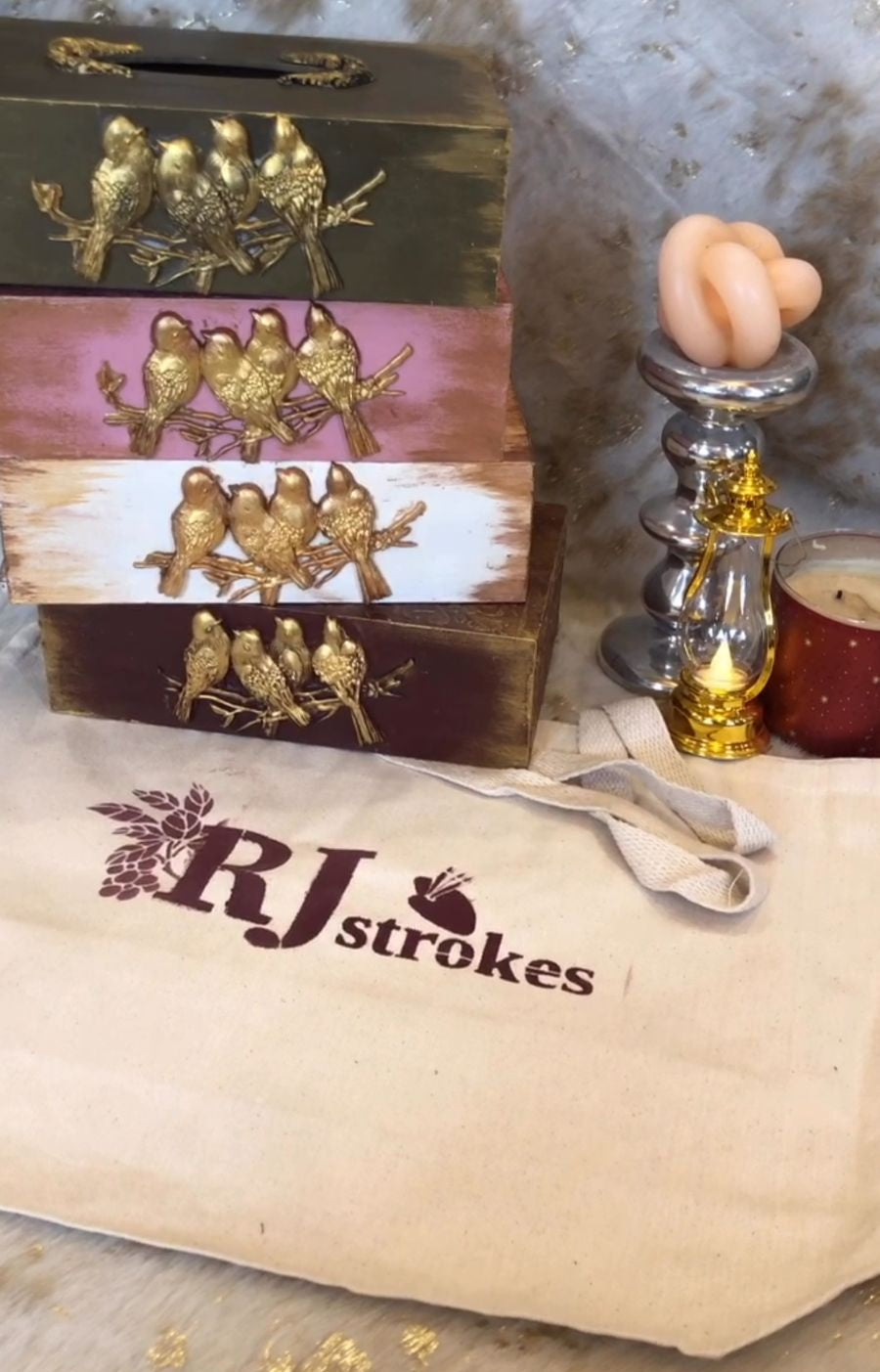 Tissue Box - With Birds family Design