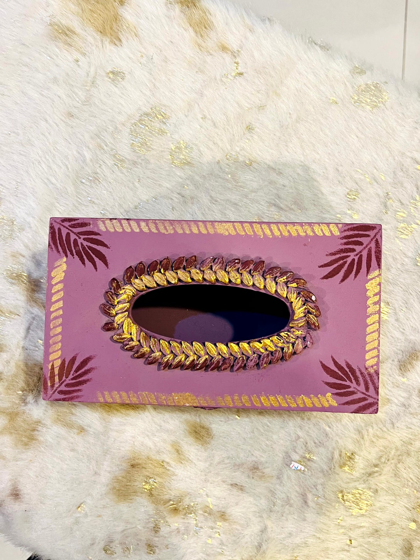 Tissue Box - With Unique Pink Design