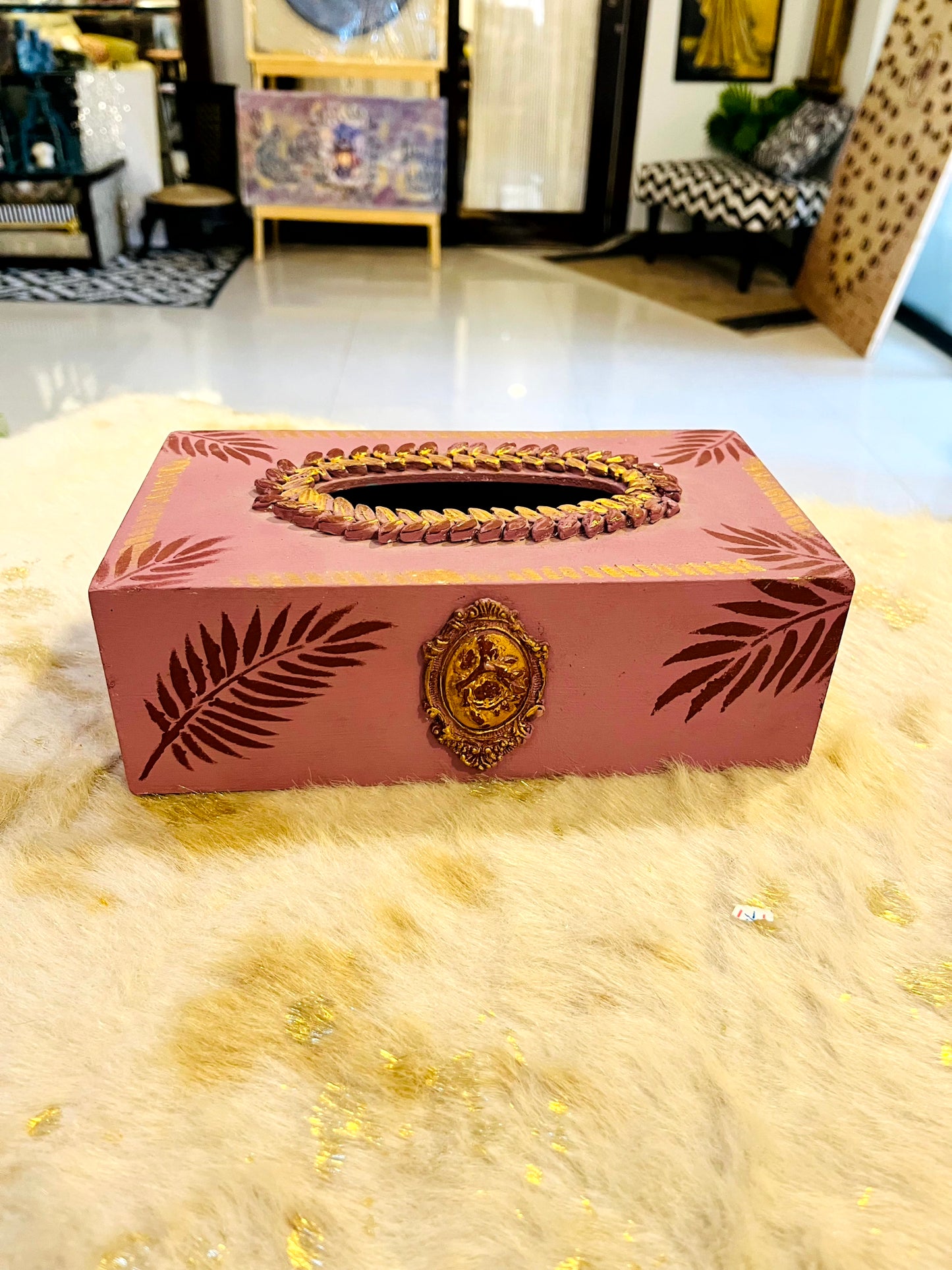 Tissue Box - With Unique Pink Design