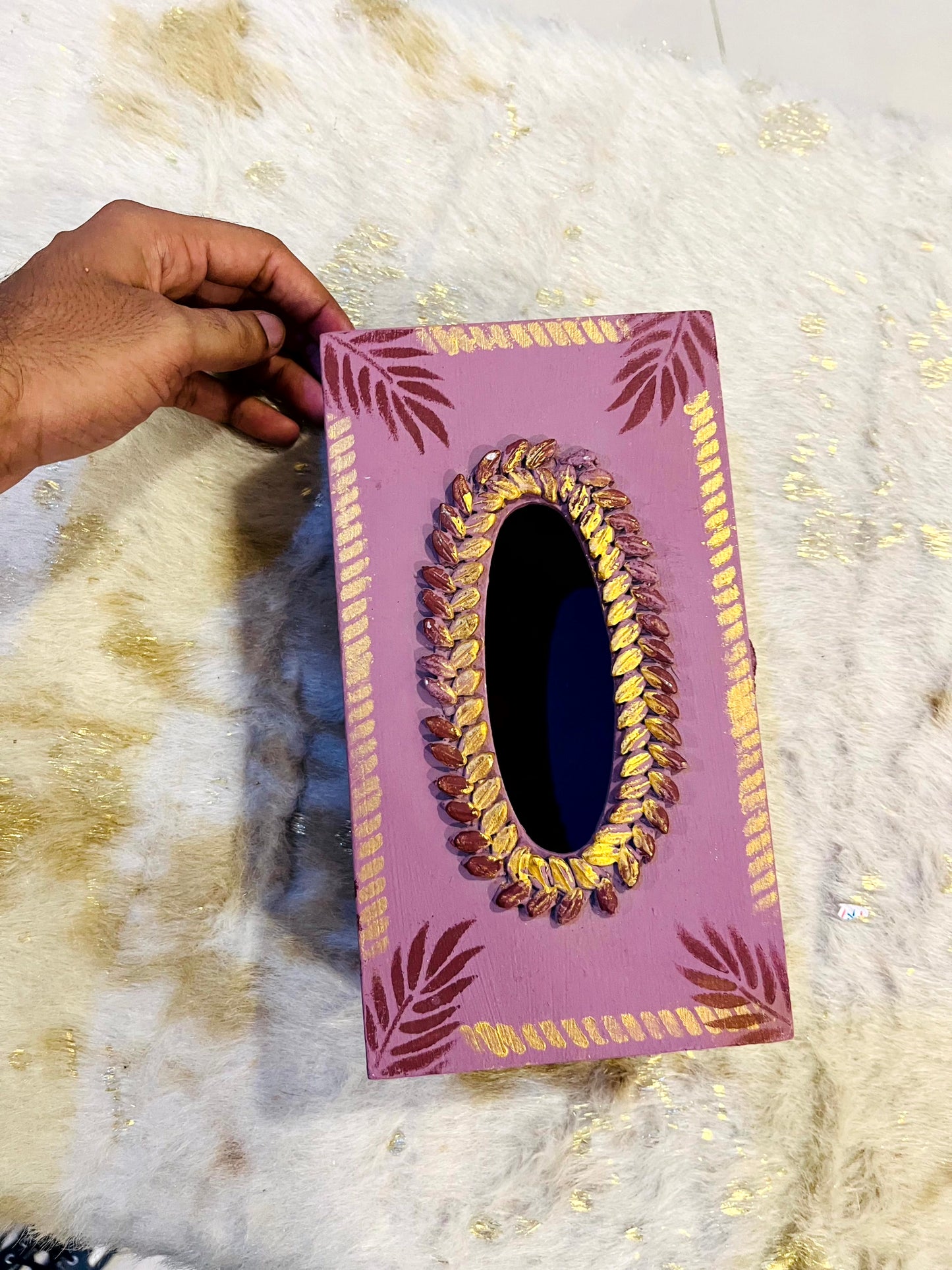 Tissue Box - With Unique Pink Design