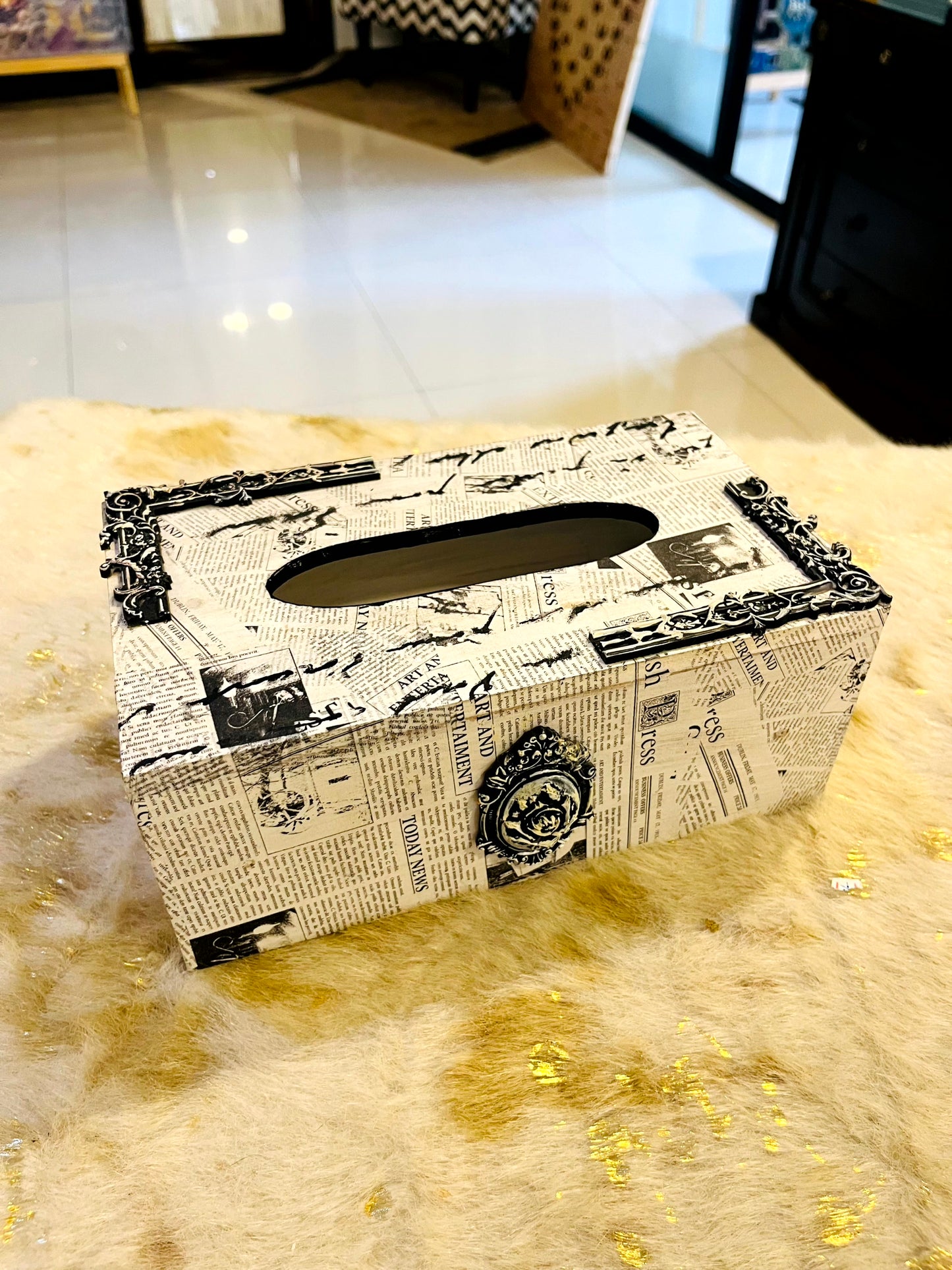 Tissue Box - With News Paper Design