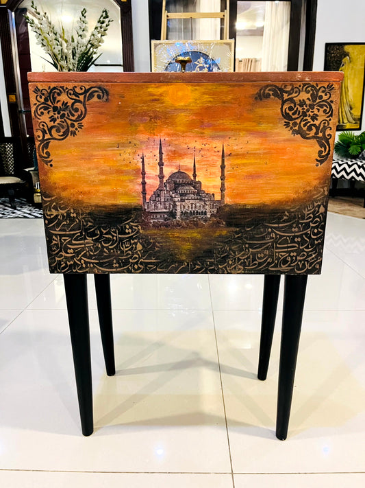Handmade Prayer Stand - With Brown Mosque Art