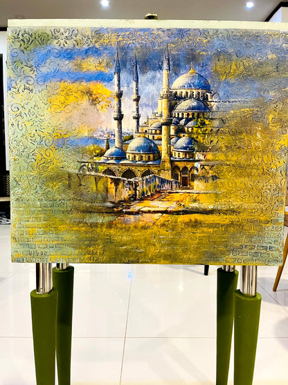 Handmade Prayer Stand - Mosque art Prayer Mat Storage