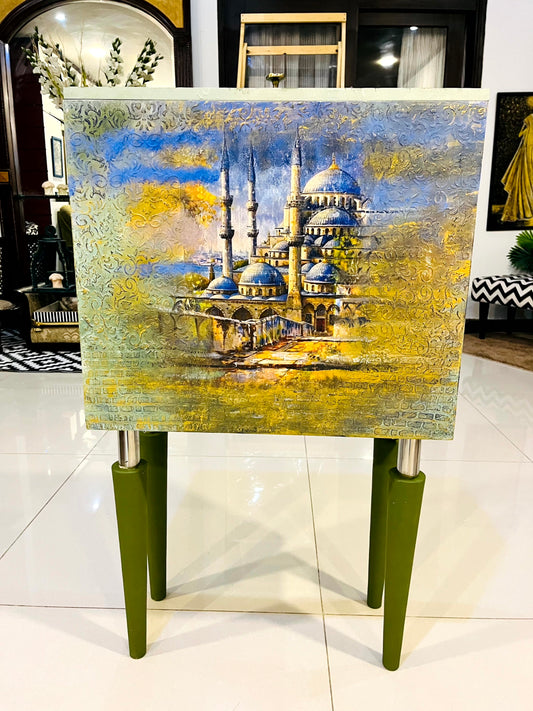 Handmade Prayer Stand - Mosque art Prayer Mat Storage