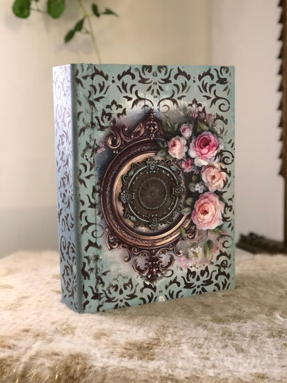 Home Decor Box - Handcrafted Wooden Box – Light Background with Floral Design