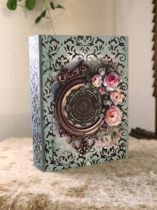 Home Decor Box - Handcrafted Wooden Box – Light Background with Floral Design