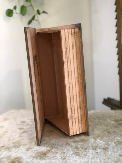 Home Decor Box - Handcrafted Wooden Box – Light Brown Background with Blue Peacock & Urdu Poetry