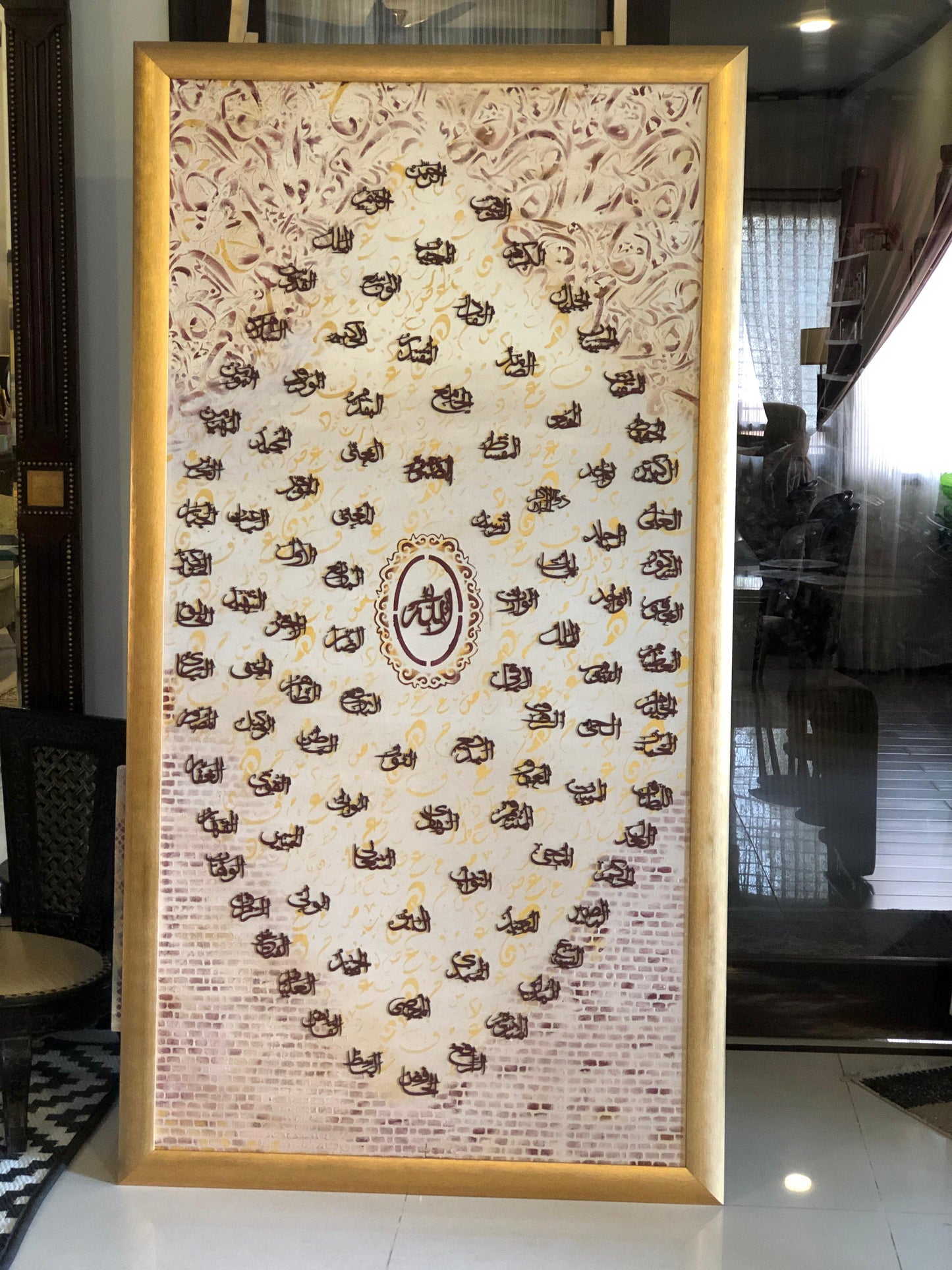 Handmade Painting - Wall art, 99 Names of Allah, Decoupage, Handmade, arabic calligraphy, Wall Decor