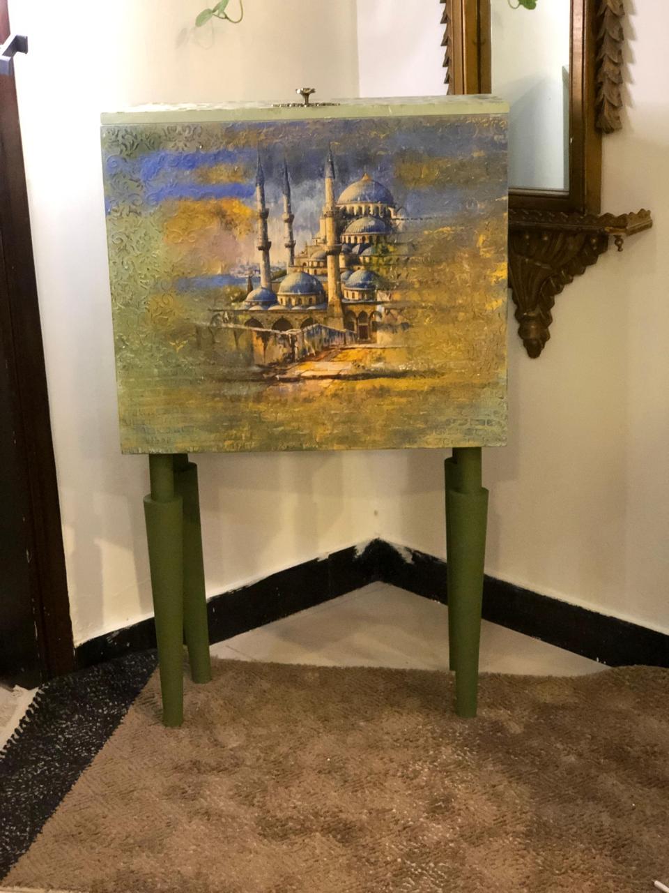 Handmade Prayer Stand - Mosque art Prayer Mat Storage
