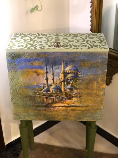 Handmade Prayer Stand - Mosque art Prayer Mat Storage