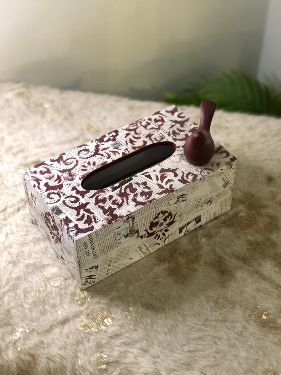 Tissue Box - With Customize Bird Design