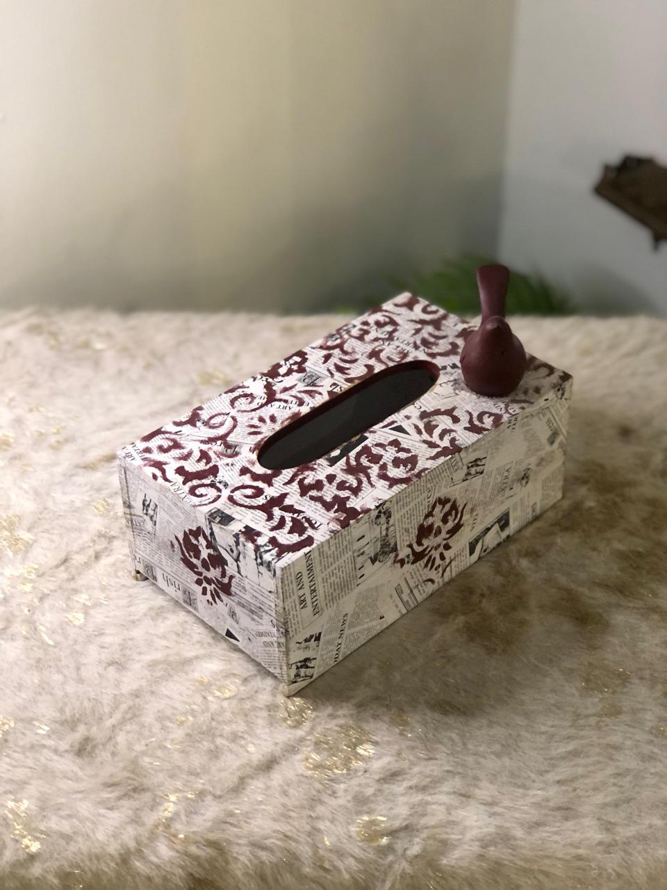 Tissue Box - With Customize Bird Design