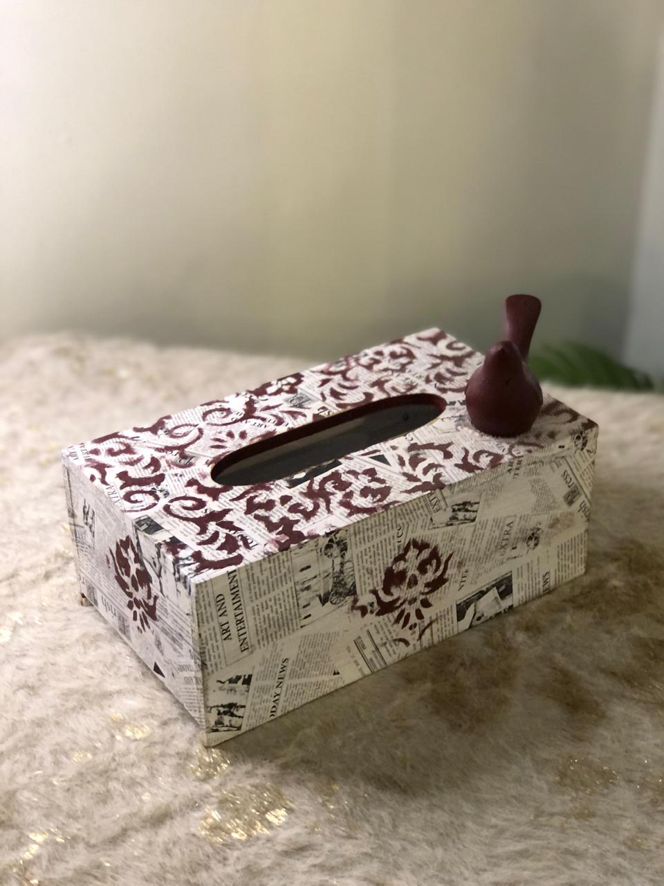 Tissue Box - With Customize Bird Design