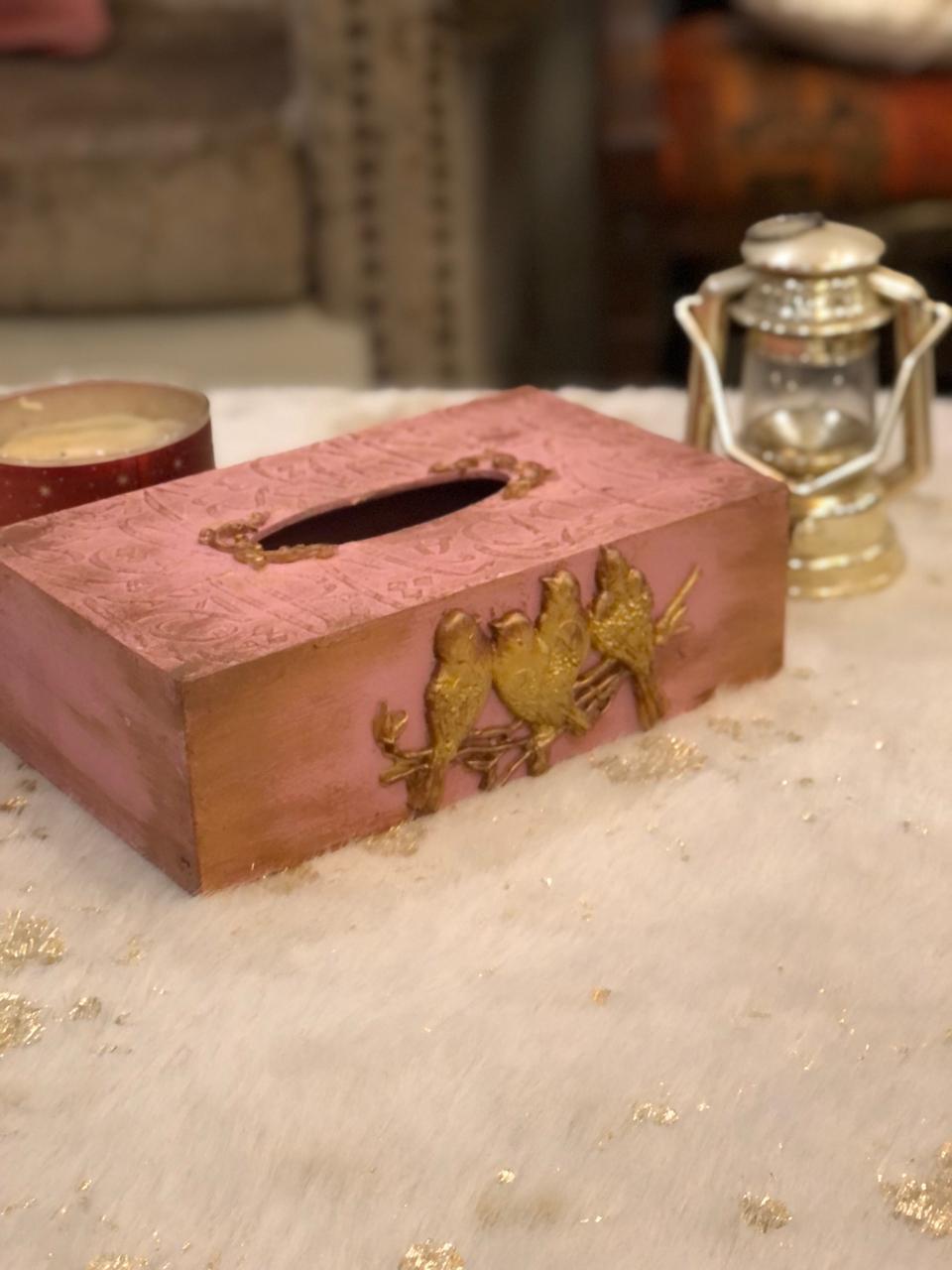 Tissue Box - With Birds family Design