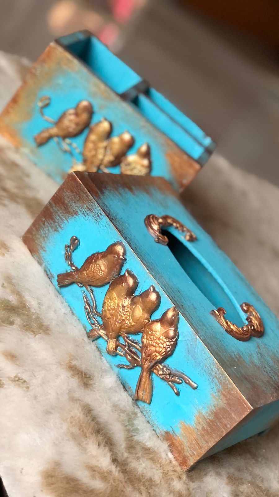 Tissue Box - With Birds family Design