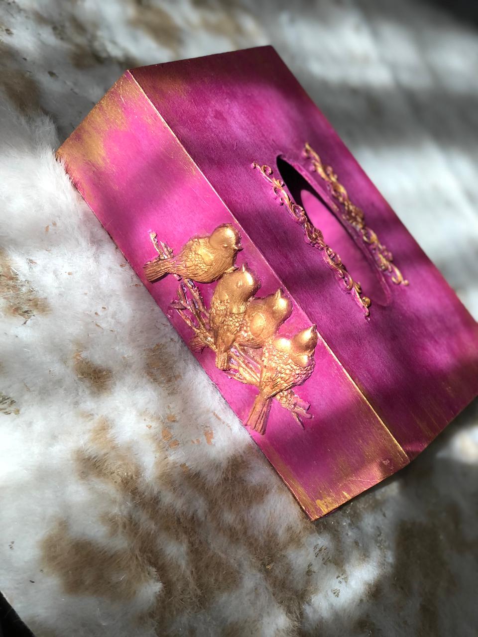 Tissue Box - With Birds family Design
