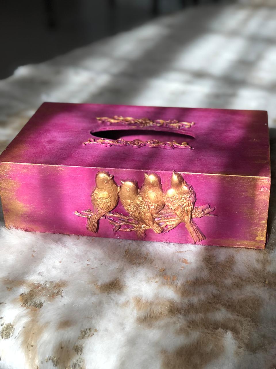 Tissue Box - With Birds family Design