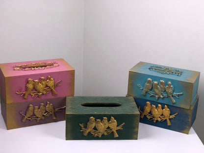 Tissue Box - With Birds family Design