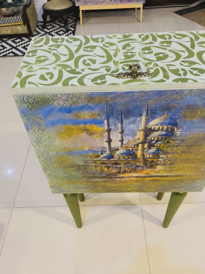 Handmade Prayer Stand - Mosque art Prayer Mat Storage
