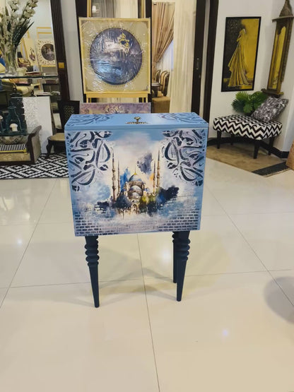 Handmade Prayer Stand - Decoupage art Prayer Mat Storage
