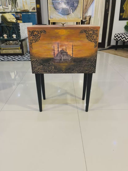 Handmade Prayer Stand - With Brown Mosque Art