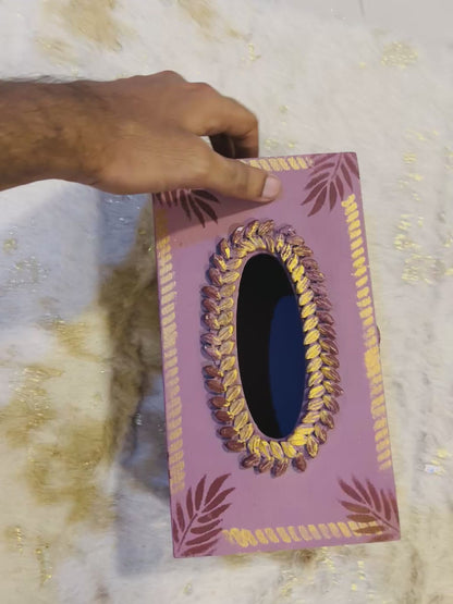 Tissue Box - With Unique Pink Design